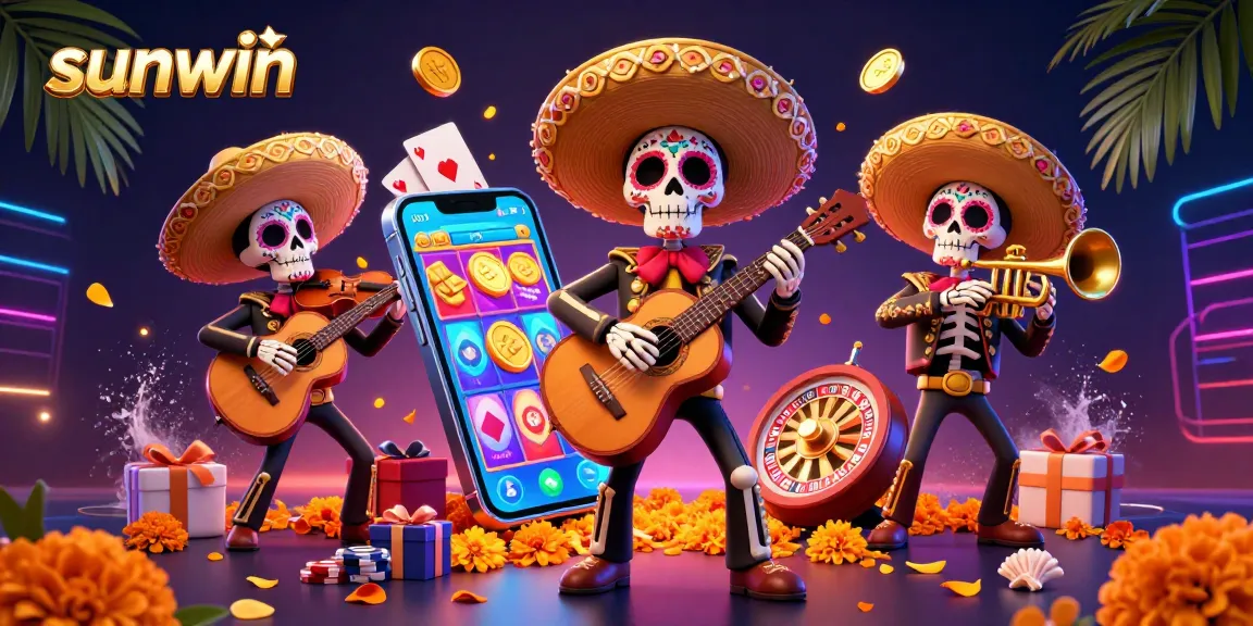 Experience the vibrant sunwin game environment with lively characters and dynamic casino elements.