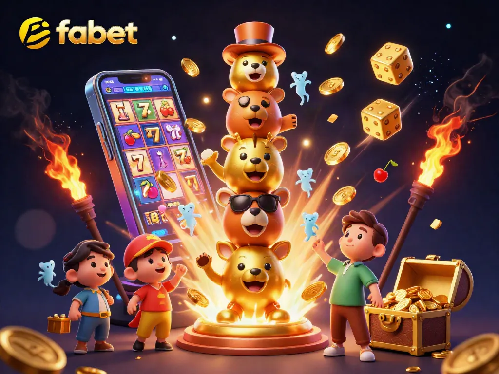 fabet unleashes excitement with a colorful jackpot explosion from a vibrant slot machine
