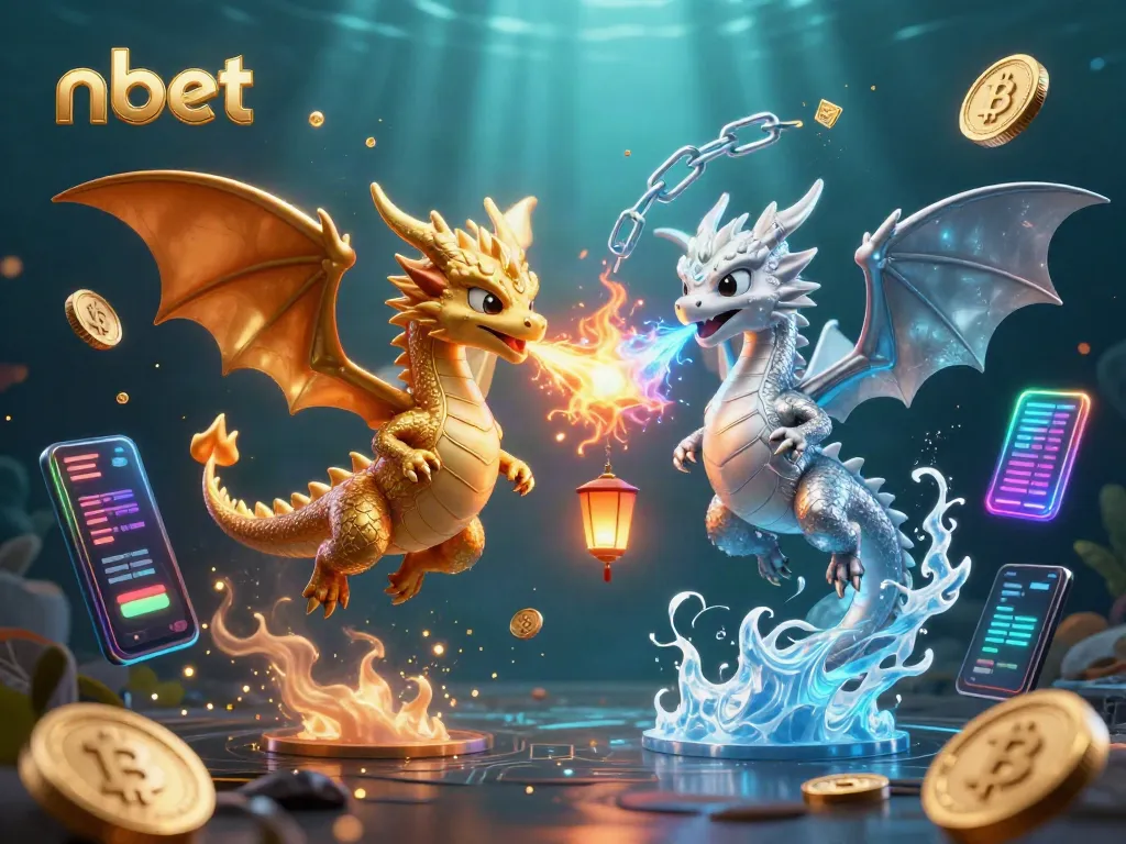 Experience vibrant action with nbet's engaging casino games and dazzling visuals featuring gold and silver dragons.